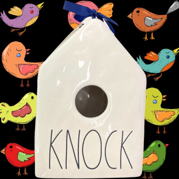 RAE DUNN Ceramic KNOCK Bird House NEW With Tags - Picture 2 of 11